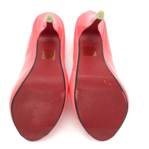 Sarah Chole High Gloss Coral Stiletto Shoe 37 US 7 - Picture 6 of 8